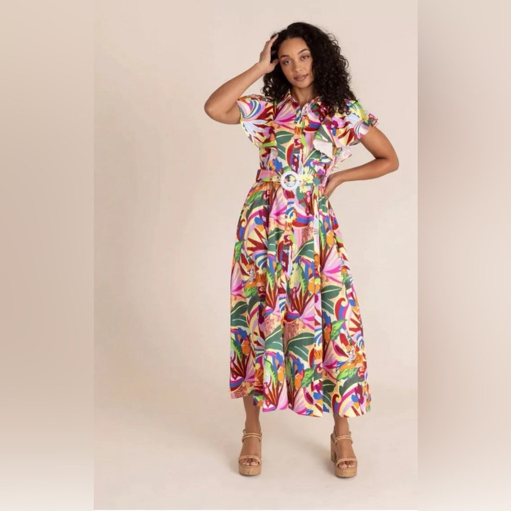 Alden Adair Rose Dress In Rainforest.  Size Small MSRP $364